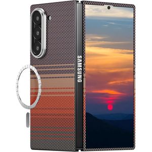 tribal for Z Fold 7 Case, Compatible with MagSafe, Slim & Light Galaxy Z Fold 7 Case with Caseless Touch Feeling, 1500D Aramid Fiber Made, Back Cover Only, Sunset