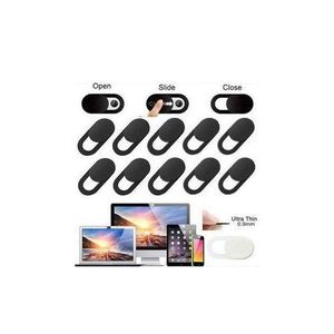 Webcam Cover - Black - 1.8x0.9cm - ABS Plastic - 6 Pack