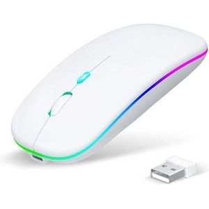 Wireless Rechargeable Wirelless Mouse – Dual Mode ( Bluetooth &2.4GHz USB), Silent Click, Ergonomic Design for Laptop/Desktop