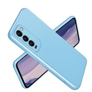 Soft Flexible Silicone Case for TECNO Camon 18, Shockproof Anti-Scratch Slim TPU Protective Back Cover (Light Blue)