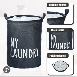 laundry branded foldable canvas laundry basket