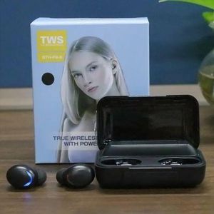 TWS Ear Buds Wireless Airpods with Powerbank, Bluetooth 5.3 Headphones In Ear, Bluetooth Earphones with Built-in Microphone, Wireless Ear Buds, Bluetooth Earbuds with Mic, USB Charging Case, Dual Connect, Black