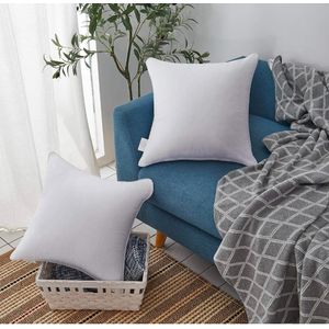 18"x18" Pillow Inserts (Set of 2) - Throw Pillow Inserts with 100% Cotton Cover - 18 Inch Square Interior Sofa Pillow Inserts - Decorative Pillow Insert Pair - White Couch Pillow