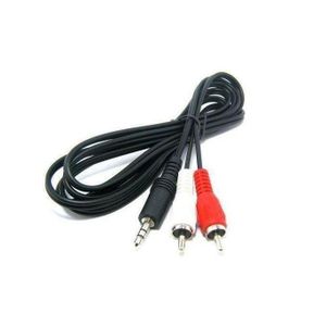 Heavy Duty 3.5mm Jack Aux To 2 RCA Audio Cable 1.5 metres