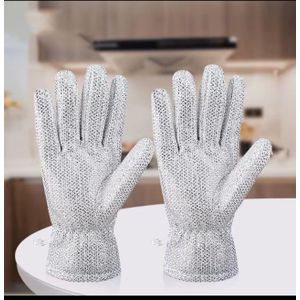 1 pair Magic Steel Wire Cleaning Gloves Household Dishwashing Gloves Built in Latex Layer Waterproof And Not Harmful Hands Kitchen Tool