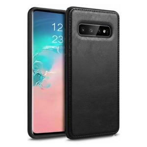 Samsung Galaxy S10 Plus Phone Case, Black Full Hard Case Classic Soft PU Leather Protective Cover for Second Device