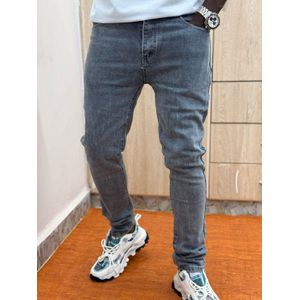 Dark grey men non-fade denim jeans