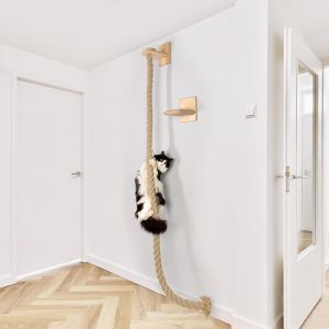 TodyJeyHo Cat Scratcher Rope, Cat Wall Climbing Rope, Jumping Platform with Thick Jute Rope(1.5m Long)