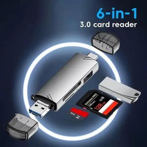 6 In 1 Multifunction USB 3.0 Card Reader U Disk TYPE-C/Usb/Tf/Sd Flash Drive Memory Card for Adapter Phone Laptop Computer
