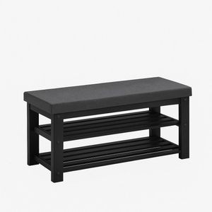 LASA 3-Tier Bamboo Shoe Bench Entryway Storage Organiser Natural