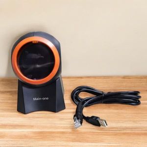 Main-one Plug and Fast Scanning 1D & 2D Desktop Table Mount Laser Barcode Scanner Reader