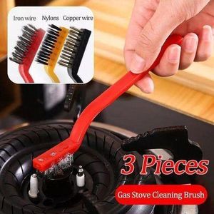 3Pcs Cleaning Brushes Kitchen Range Hood Degreasing Decontamination Cleaning Tool Wire Small Brush