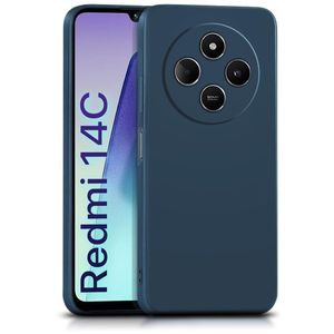 Soft Flexible Silicone Case for Xiaomi Redmi 14C, Shockproof Anti-Scratch Slim TPU Protective Back Cover (Blue)