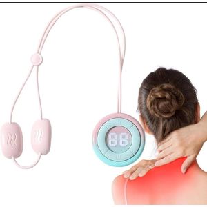 Neck Massager for Cervical Pain Relief,Electric EMS Massage Machine,Rechargeable Portable Wireless Pulse Heat Therapy 