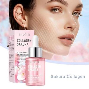 SADOER Nourishing Sakura Collagen Elastic Moisturizing Essence For , anti-wrinkle serum, anti-aging facial serum, moisturizing serum, Sakura Essence, relieves skin tone, rejuvenates skin balance
