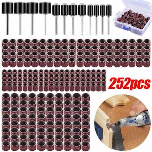 252Pcs For Nail Drill Bits Dremel Bands Mandrel Sanding Drum Kit Rotary Tool  Box