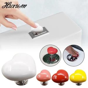 Heart Shape Toilet Presser Love Toilet Press Button Bathroom Water Tank Buttons Push Switch Bathing Room Decor Nail Protector