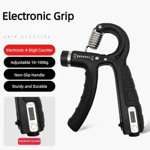 Homarom Electronic Counting Grip Strengthener 10-100kg Finger Trainer Arm Muscle Strength Exercise Adjustable for Adults Students
