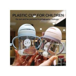 250ml Baby Water Bottle Learning Cup Anti Choke Non-spill Training Cup Leak-Proof Fee With Gravity Ball Straw