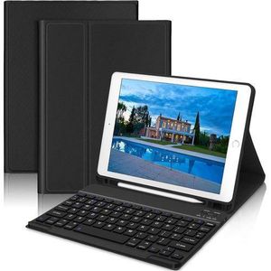 iPad 9.7 Case with Keyboard for 6th Gen(2018), 5th Gen(2017), Air 2/Air, iPad Pro 9.7 - Smart Folio Case with Pencil Holder - Bluetooth Detachable - Auto Sleep/Wake (Black)