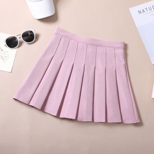 Fashion Pink Plaid Pleated Skirt Summer Winter Black Mini Skirts