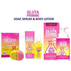 Gluta Primme Soap,Body Booster Serum And Lotion.