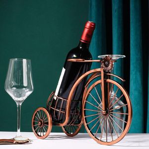 Vintage Metal Tricycle Wine Holder – Decorative Gold Bottle Rack Stand for Home, Bar & Kitchen Display