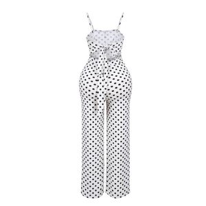 Striped Ribbed Jumpsuit Wide Leg - White