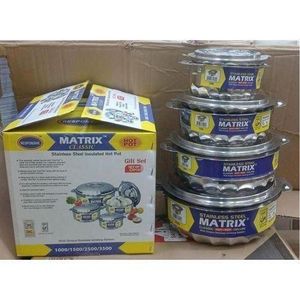 Matrix  4 pcs Hotpots Stainless steel Serving Dish Casserole Sereware Set Hot Pot Serveware