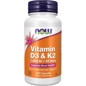 Vitamin D-3 & K-2, 1,000 IU/45 mcg,Plus Cardiovascular Support*, Supports Bone Health*, 120 