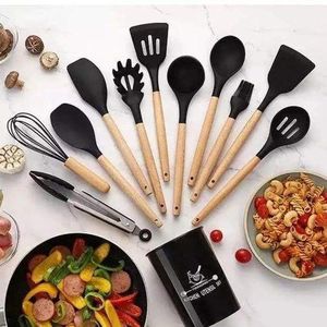 Silicone Heat Resistant Cooking Spoon Set 12pcs