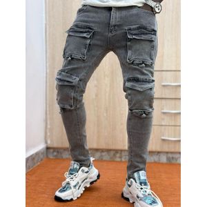 Grey cargo denim  jeans