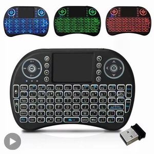 Mini Wireless Keyboard with RGB Backlight, 2.4GHz Wireless Mouse, Touchpad on Keys, Portable Version
