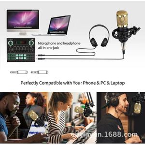 BM800 Professional Studio Mic With V9 Sound Card Mixer For Live Streaming