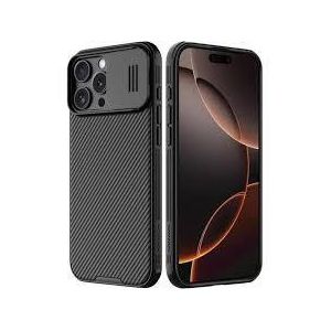Cases Nillkin Case for Apple iPhone 16 Pro CamShield Prop Flip Style Lens Camera Protect Mobile Holder TPU + PC Black Color