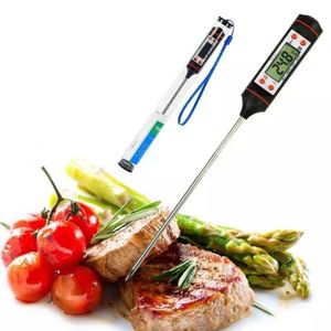 Digital Meat BBQ Thermometer Kitchen Food Cooking Steak Grilling Roast Oven  Thermometer and Timer Water Milk Wine Liquid Sugar Temperature Probe for