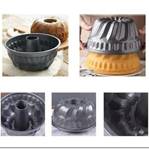  Non-Stick Doughnut Shape Cake Mould - Fluted Ring Bundt Cake Pan For Uniform Baking, Professional Round Dessert Mold - 24cm Non-Stick Savarin Cake Tin For Home Baking & Pastry Making