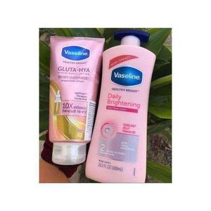 Vaseline Daily Brightening Even Tone Lotion + Gluta-Hya Dewy Radiance Serum Burst Lotion