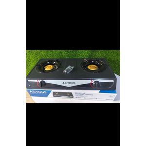AILYONS  Table Top Stainless Steel 2 Burner Gas Cooker Plus 6kg Regulator And Pipe