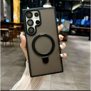 Samsung Matte Clear Magnetic Phone Case with Built-in MagSafe Ring, Free Camera Lens Protector, Slim Shockproof Design & Wireless Charging Support for Galaxy S23 Ultra - Black