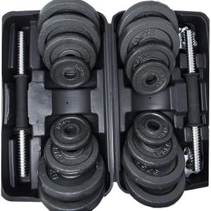 30KG ADJUSTABLE DUMBELL BARBELL WEIGHT SET