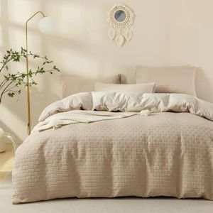 Waffle weaving poplin luxury soft Cotton Duvet cover set 6×7