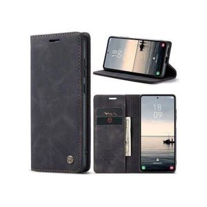 Caseme For Xiaomi Redmi Note 14 4G Suede PU Leather Wallet Case Flip Folio Stand View Shock-proof Book Matte PU Cover With Card/Cash Slots Kickstand Magnetic Closure