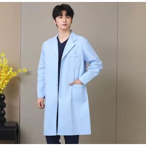 Large Long sleeve work uniform for men and women dust coat and dirty resistant labor protection clothing _white 