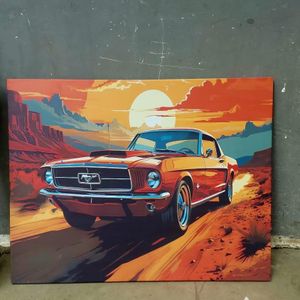 Classic Car Sunset Art Print