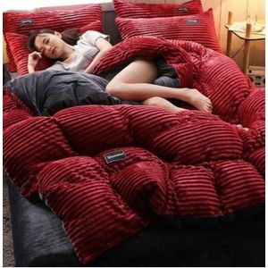 Velvet 5*6,6*7  Woolen Duvet Blanket Set With (2 Pillow Cases And 1 Bedsheet)