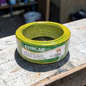 Evin  1.5mm Yellow/Green Single Core Solid Flexible Heat Resistant Electrical Wiring Cable 