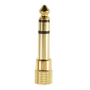 Classic 1pc Gold-Plated Stereo 3.5mm to 1/4" Headphone Adapter (Snap-on)