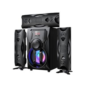 Amtec Bluetooth Enabled 3.1CH Sub Woofer Sound System Multimedia Speaker System Sorround Sound System with Remote Control and LED Display and LED Lights 