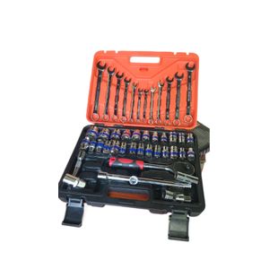 Multifunctional Toolbox Set with Socket Wrenches & Combination Spanners - Chrome Vanadium Steel